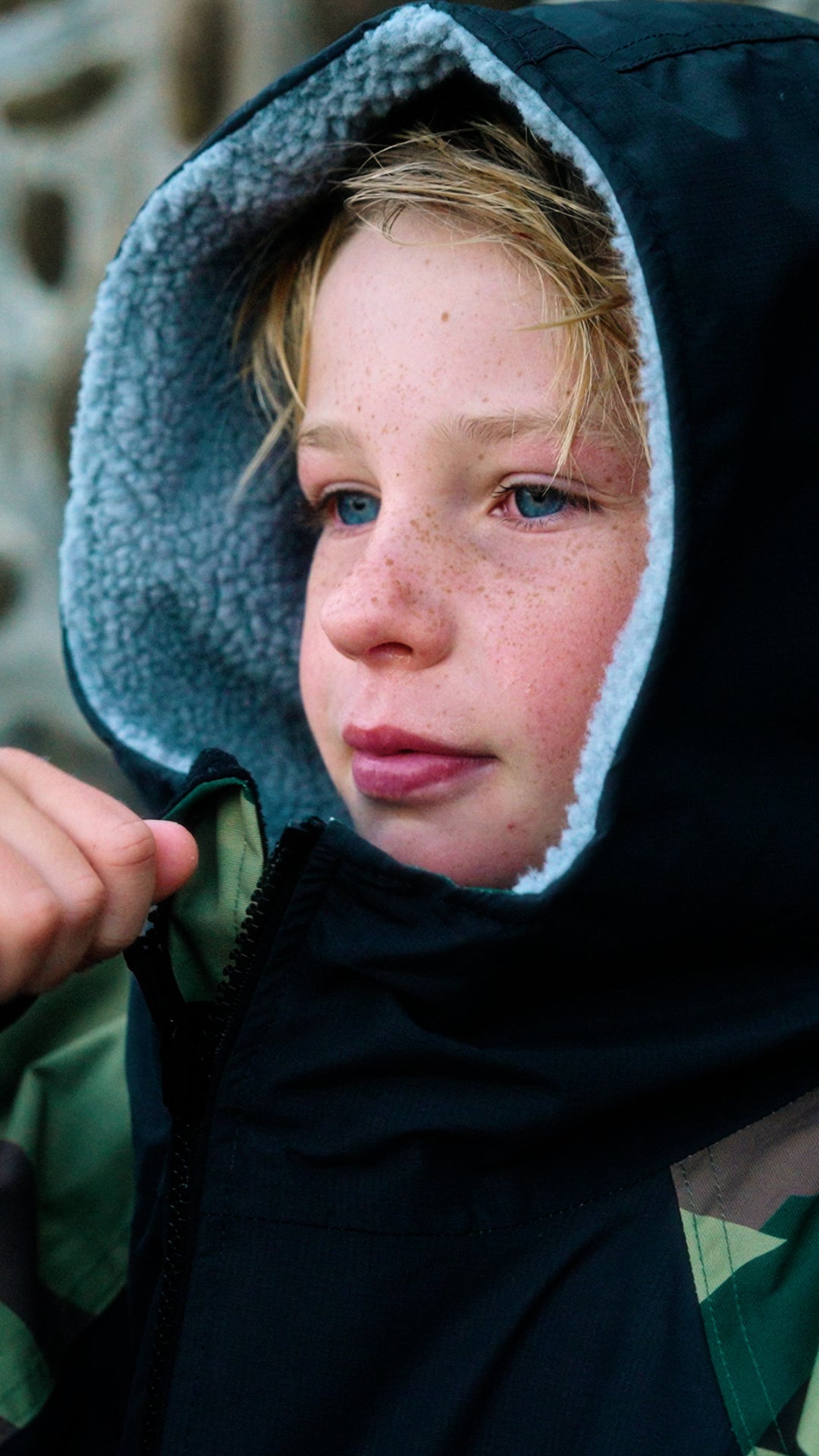 Hartschalen-Bademantel für Kinder – Camo