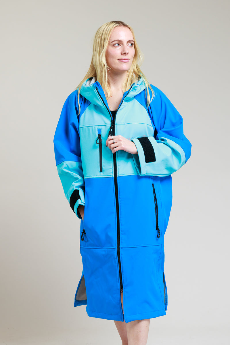 Softshell-Bademantel für Erwachsene – Kobaltblau