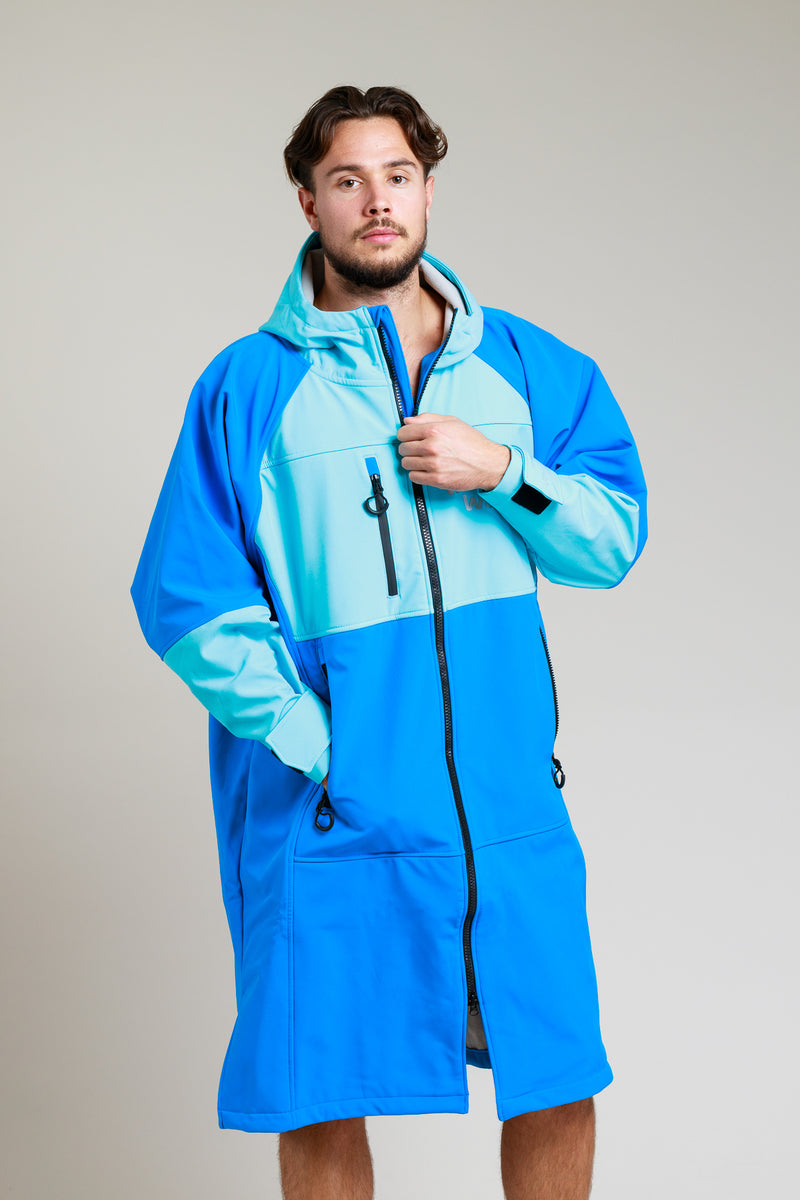 Softshell-Bademantel für Erwachsene – Kobaltblau