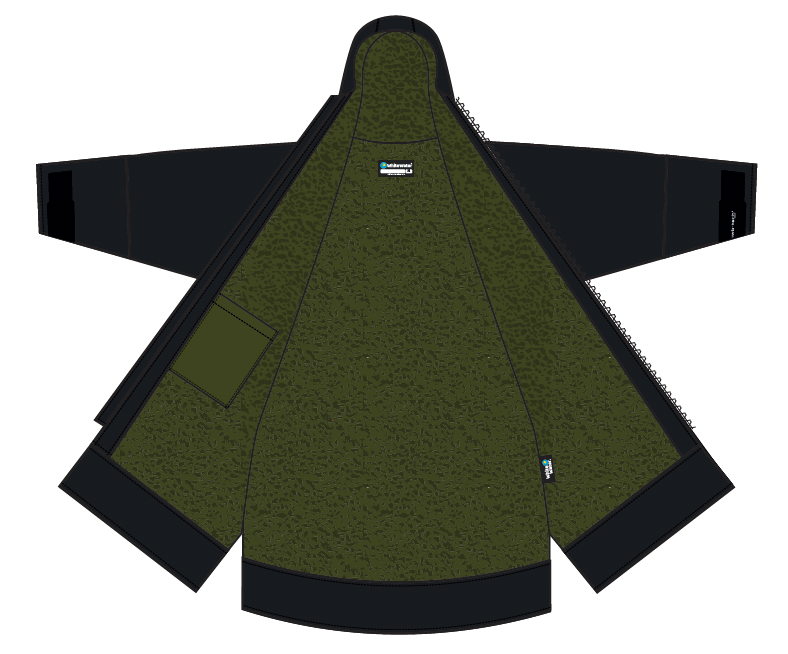 Adults Hard Shell Robe - Black/Olive Green- Limited Edition