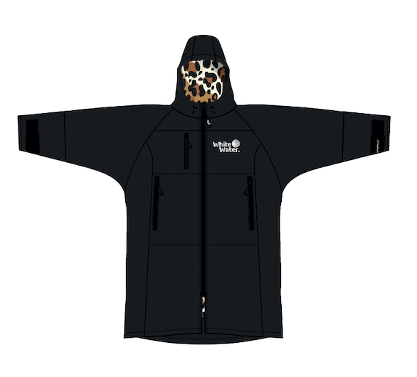Adults Hard Shell Robe - Black/Leopard Print- Limited Edition