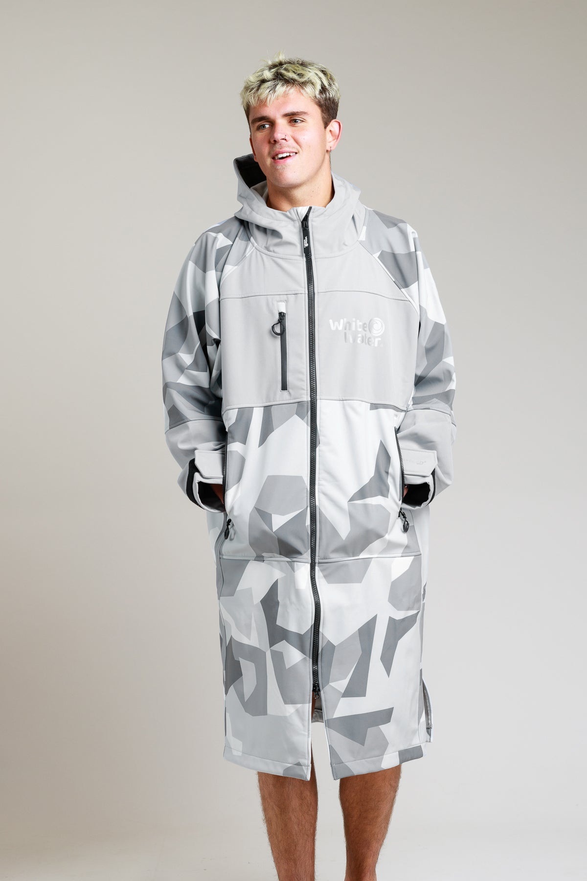 Adults Soft Shell Robe - Arctic Camo – White Water