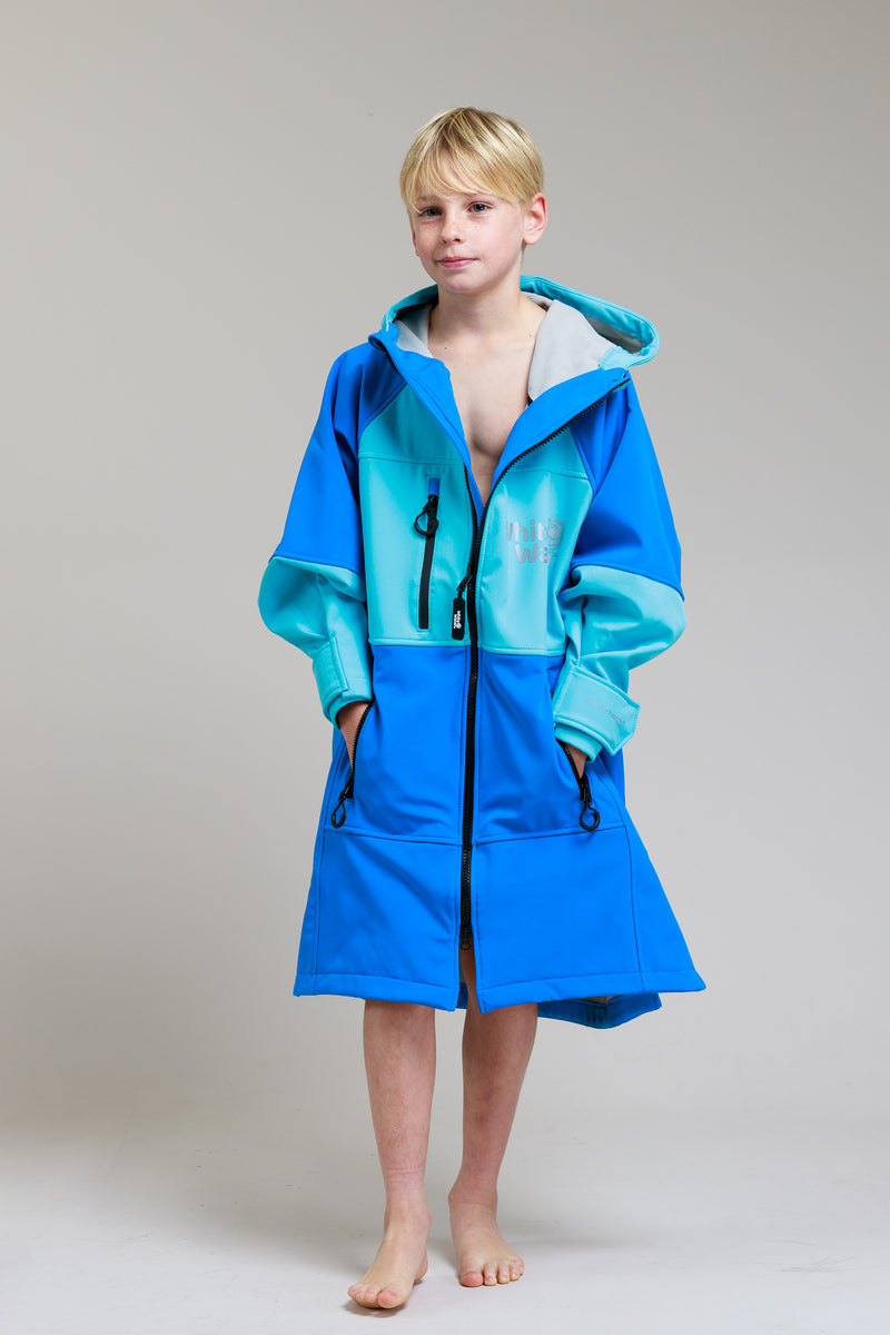 Soft Shell Robe til børn - koboltblå