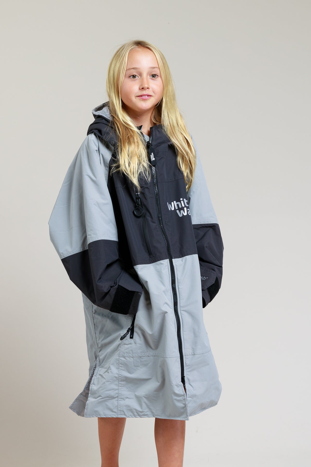 Kids Hard Shell Robe - Steel Grey – White Water