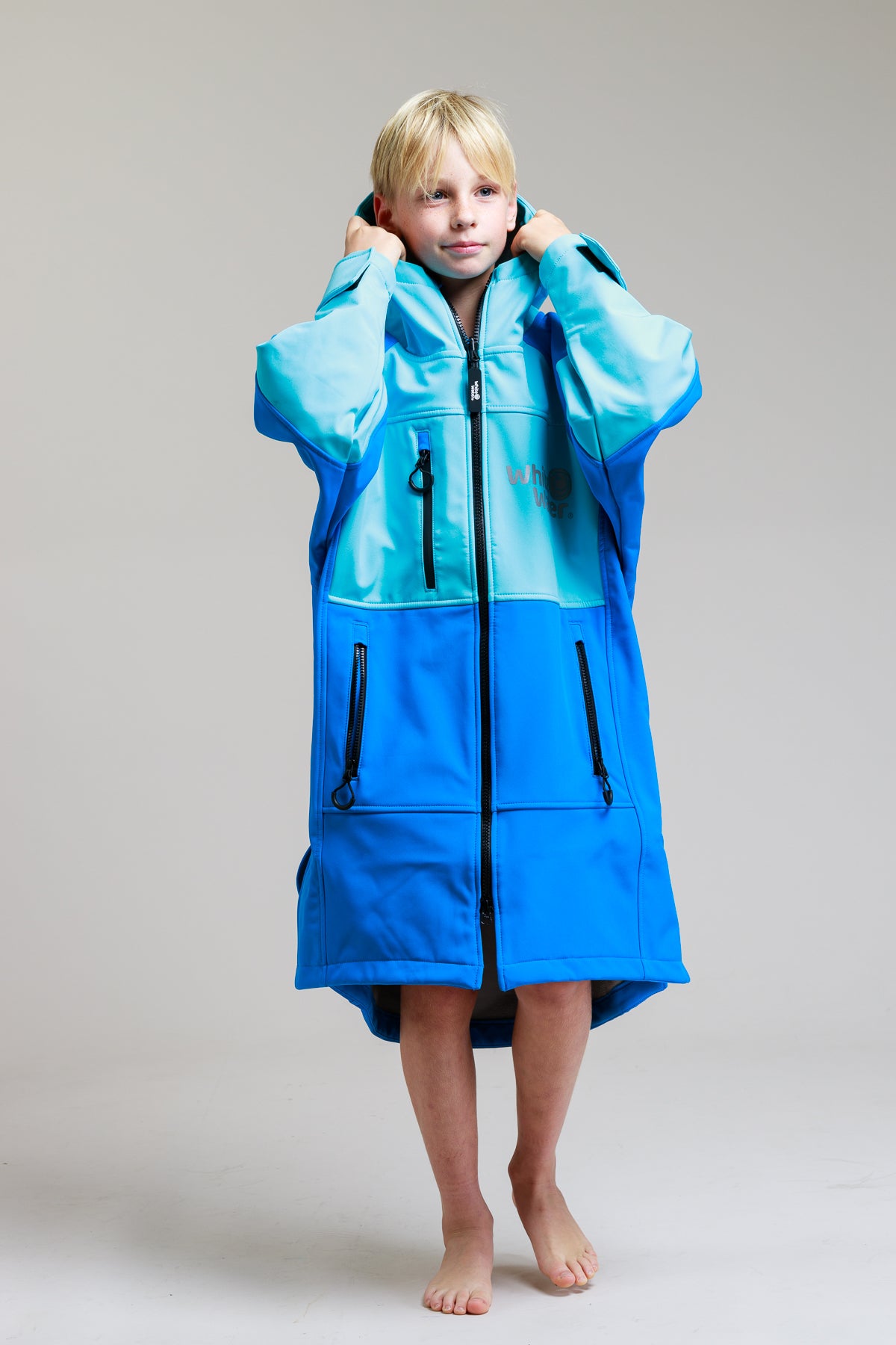 Softshell-badjas voor kinderen - kobaltblauw
