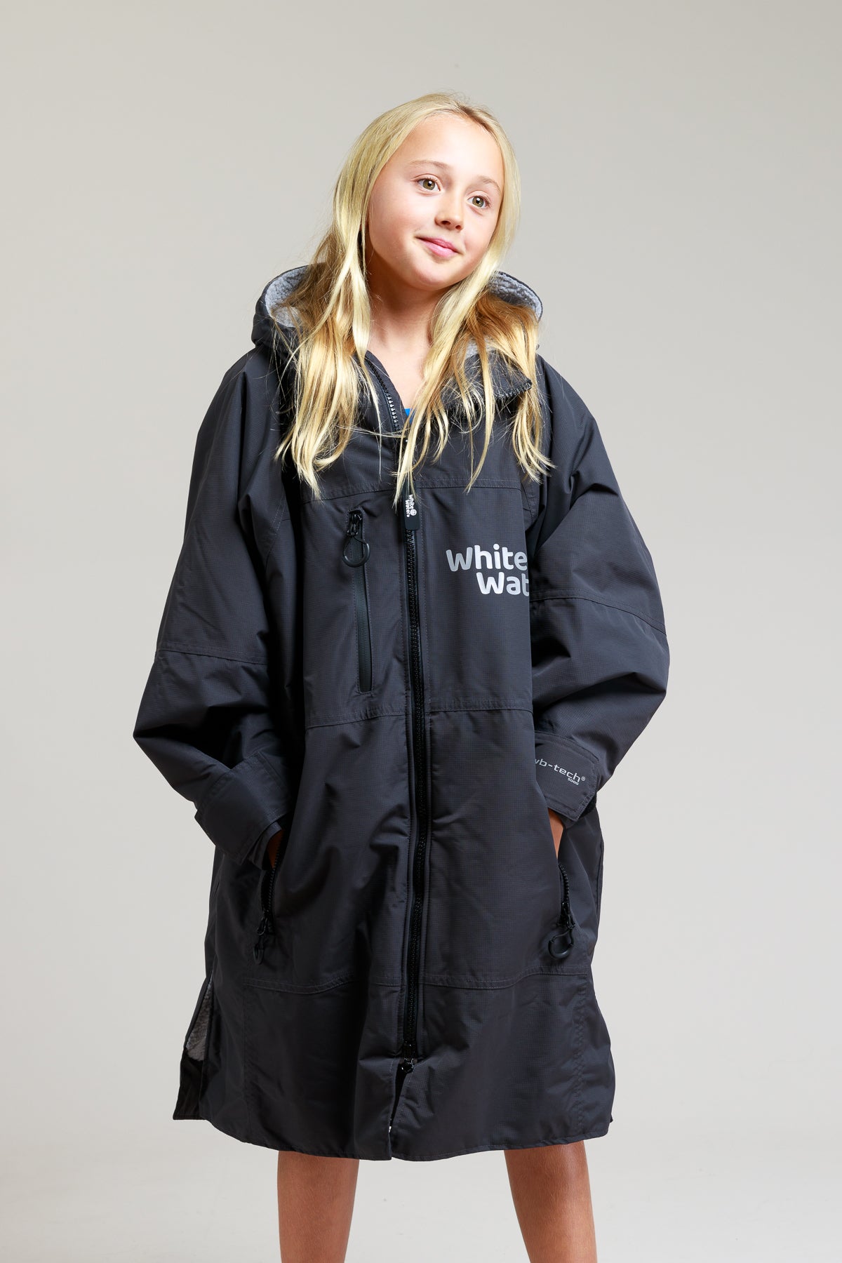 Kids Hard Shell Robe - Black – White Water