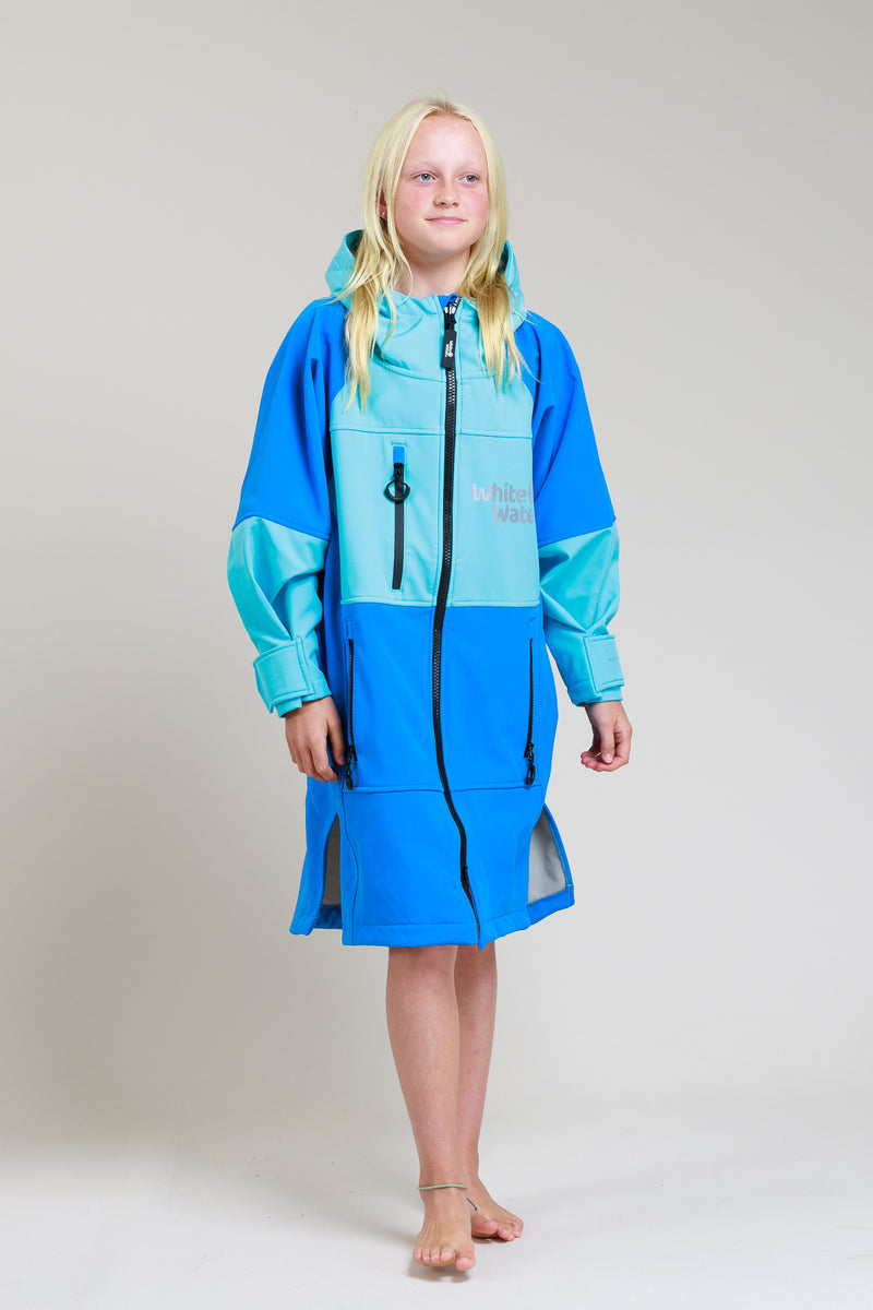 Softshell-badjas voor kinderen - kobaltblauw