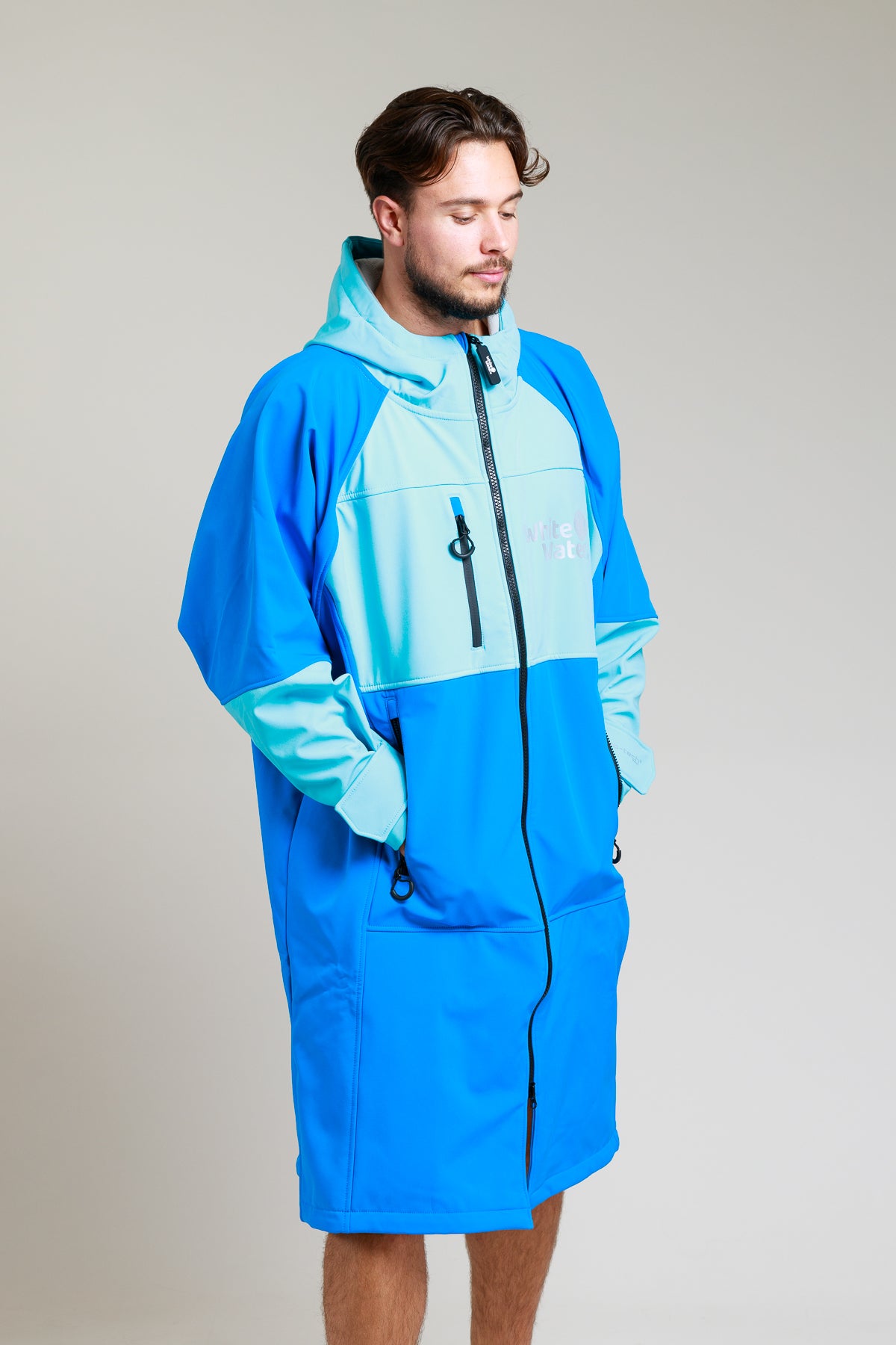 Softshell badjas voor volwassenen - kobaltblauw