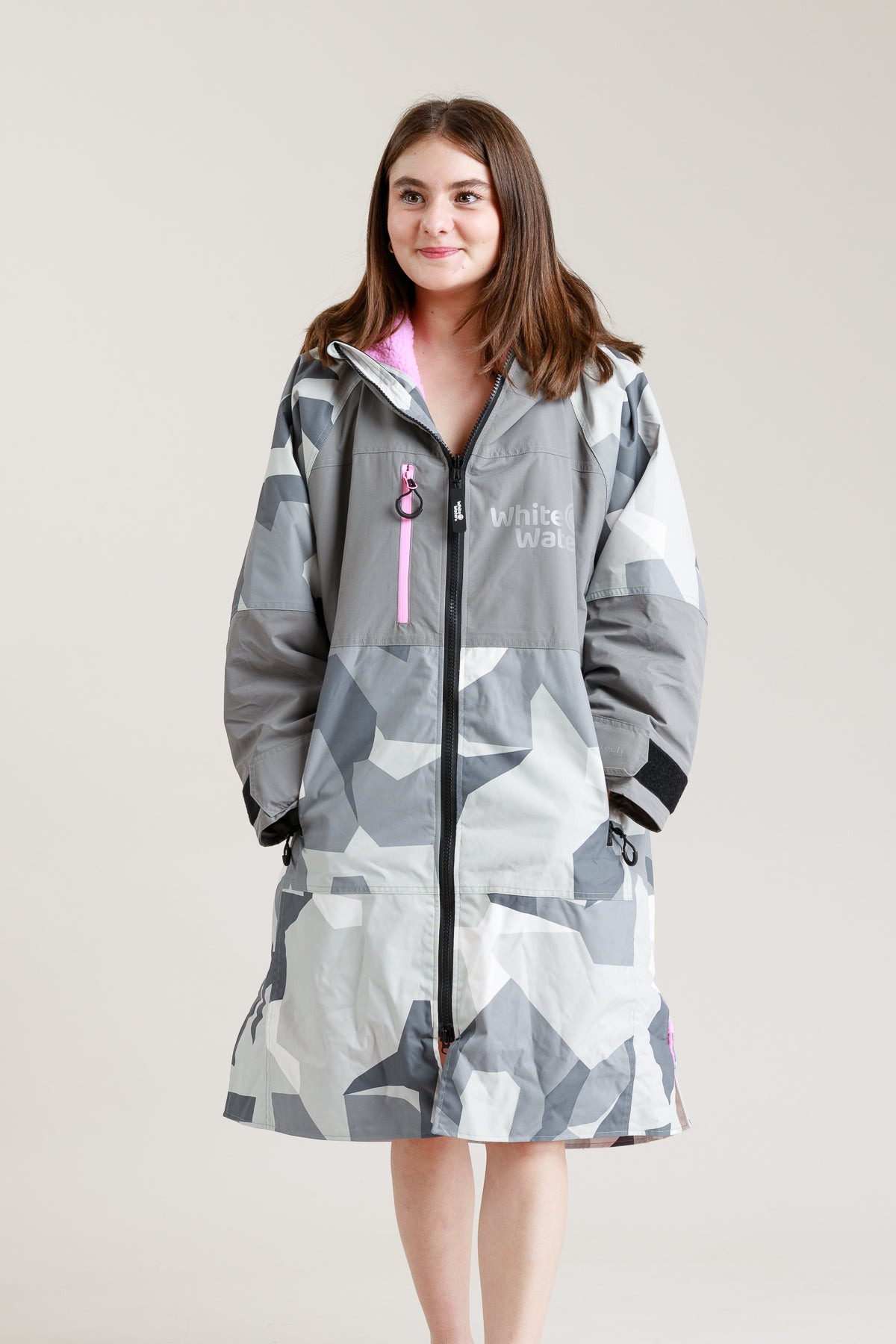 Juniors Hard Shell Robe - Arctic Camo/Pink