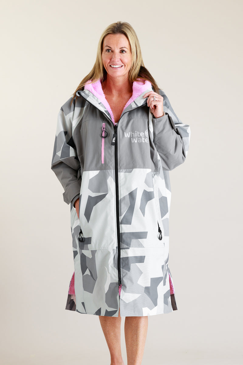 Adults Hard Shell Robe - Arctic Camo/Pink