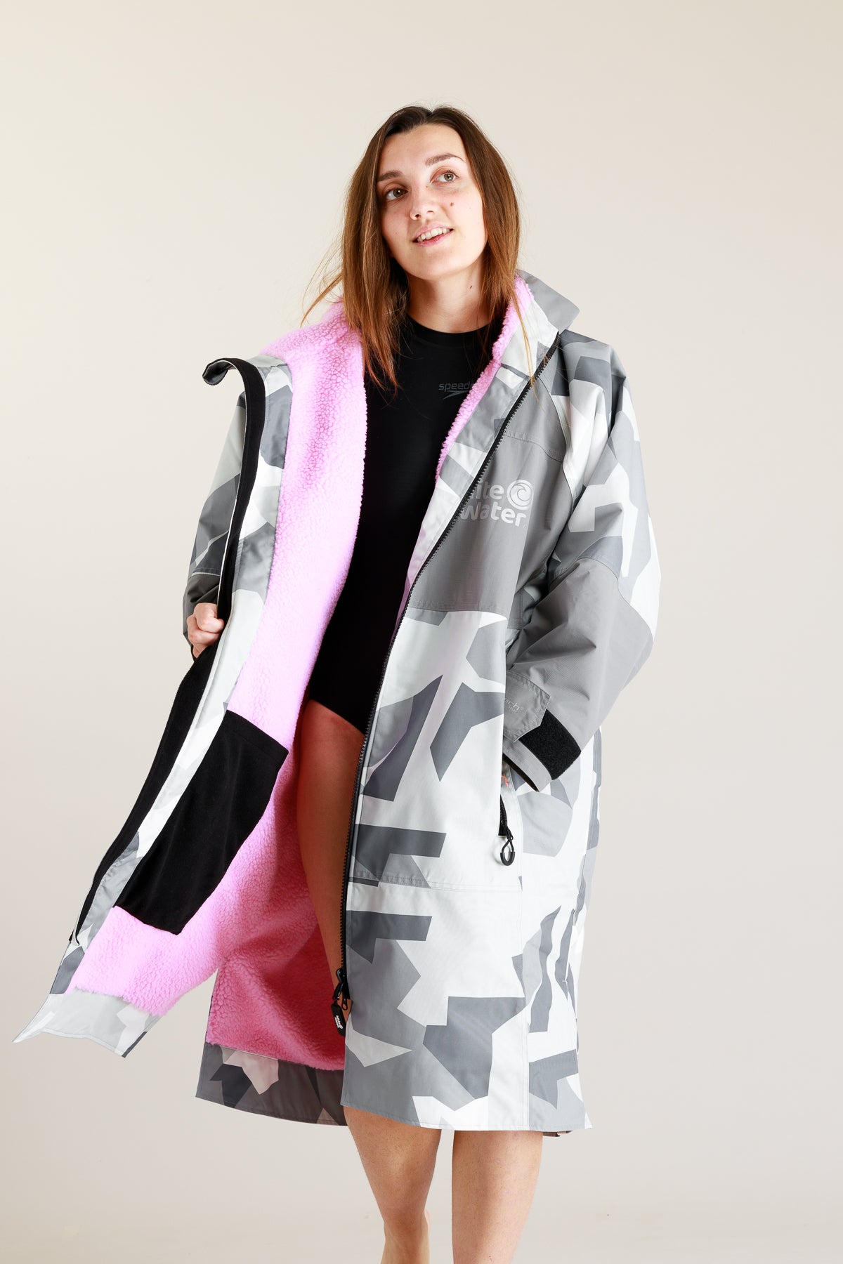 Adults Hard Shell Robe - Arctic Camo/Pink – White Water